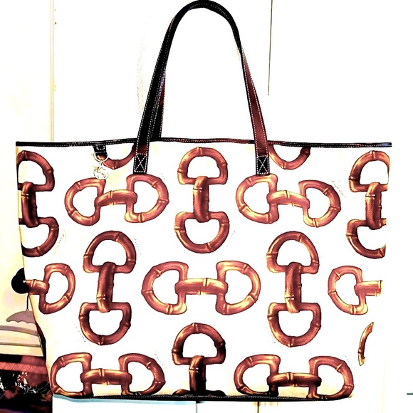 Gucci Handbags - 🍒GUCCI🍒TOTE Large Horsebit Canvas/Brown Leather Beach/Shoulder Bag